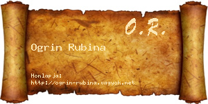 Ogrin Rubina névjegykártya